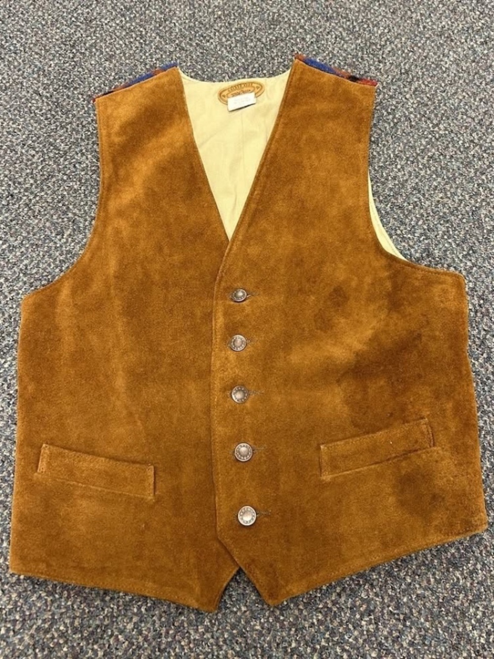 Vintage Golden Bear / Southwestern / Suede / Wool / Vest / Made in USA / Small